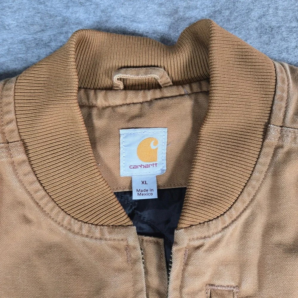 Carhartt Mens Brown Duck Canvas Quilted Lined Workwear Vest XL